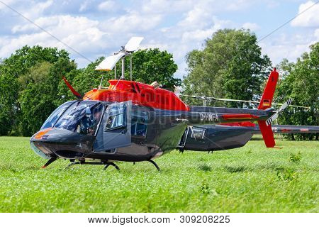 Bueckeburg / Germany - June 13, 2019: Bell 206b Jetranger Iii Flies For Military Training Missions O