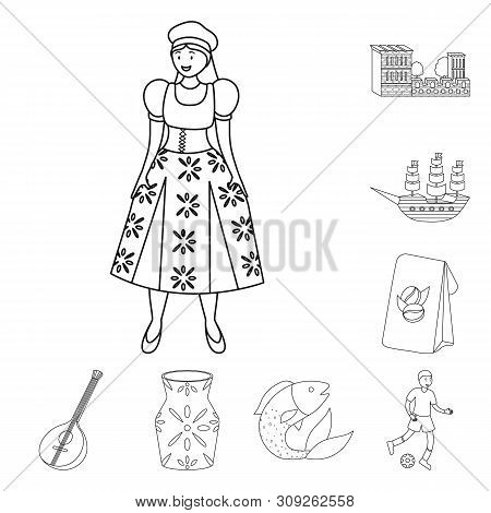 Isolated Object Of Tourism And Landmark Symbol. Set Of Tourism And European Stock Vector Illustratio