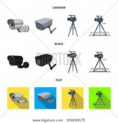 Vector Design Of Camcorder And Camera Symbol. Collection Of Camcorder And Dashboard Vector Icon For 
