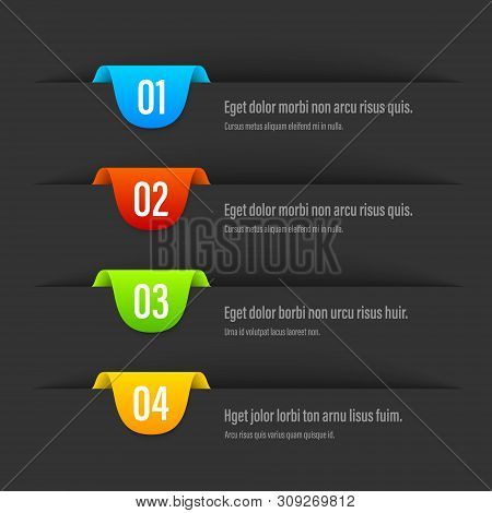 Ribbon Dark Color Banners. A Vivid Illustration Of The Layout Of The Labels Banner. Colored Labels W