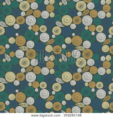A Seamless Vector Pattern With Simple Rosesin Moody Colors. Surface Print Design.