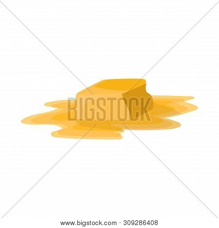 Isolated Object Of Butter And Dairy Sign. Collection Of Butter And Fasty Stock Symbol For Web.