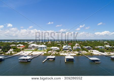 Aerial View Of Ono Island, Alabama And Perdido Key, Florida Beaches