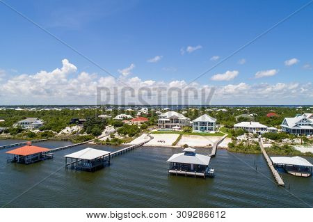 Aerial View Of Ono Island, Alabama And Perdido Key, Florida Beaches