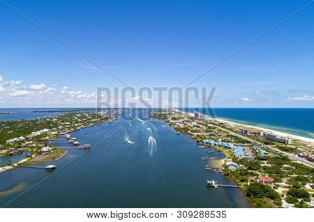 Aerial View Of Perdido Key, Florida And Ono Island, Alabama Beaches