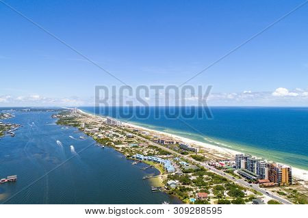 Aerial View Of Perdido Key, Florida And Ono Island, Alabama Beaches