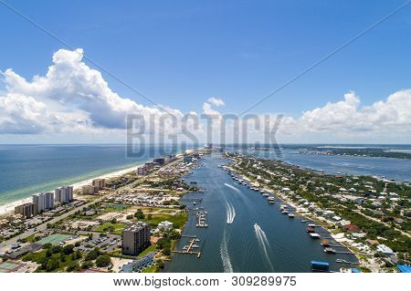 Aerial View Of Perdido Key, Florida And Ono Island, Alabama Beaches