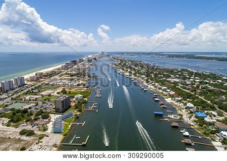 Aerial View Of Perdido Key, Florida And Ono Island, Alabama Beaches