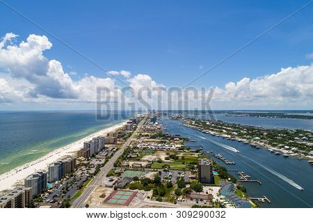 Aerial View Of Perdido Key, Florida And Ono Island, Alabama Beaches
