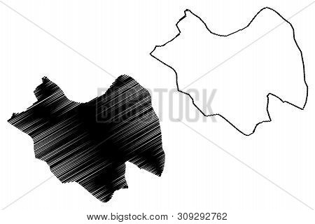 Damascus Capital City (governorates Of Syria, Syrian Arab Republic) Map Vector Illustration, Scribbl