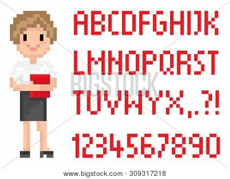 Blond Woman Vector, Person Working In Office, Worker Wearing Formal Clothes Secretary Smiling, Abc I