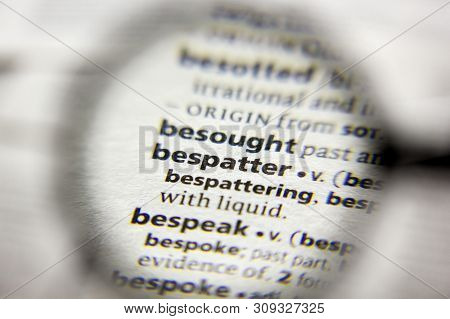 The Word Or Phrase Bespatter In A Dictionary