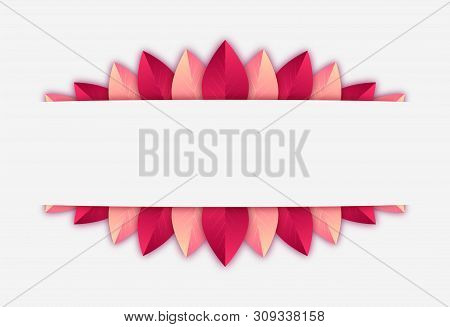 Border Frame With Colorful Autumn Leaves And Shadows.
