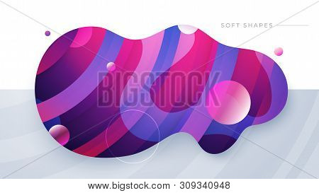 Flat Liquid Color Abstract Geometric Shape. Fluid Gradient Elements For Minimal Banner, Logo, Social