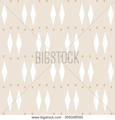 Geometric Seamless Pattern. Two Colors Beige And White. Vector Illustration