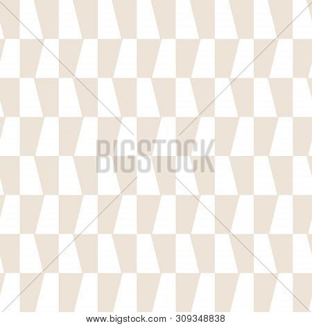 Geometric Seamless Pattern. Two Colors Beige And White. Vector Illustration