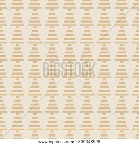 Geometric Seamless Pattern. Two Colors Beige And White. Vector Illustration
