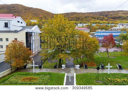 Petropavlovsk-kamchatsky, Russia- 05 October 2014: View Of The Memorial Complex Sopki Nikolskoy, Mai