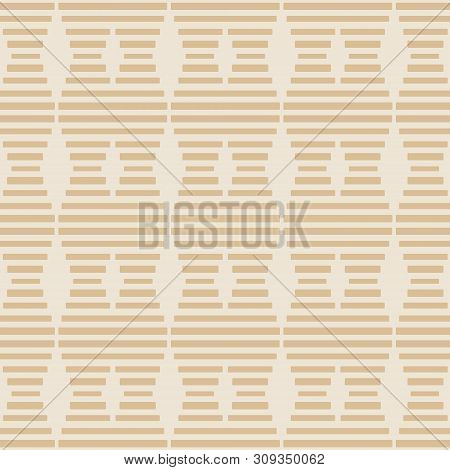 Geometric Seamless Pattern. Two Colors Beige And White. Vector Illustration