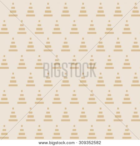 Geometric Seamless Pattern. Two Colors Beige And White. Vector Illustration