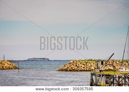 Fishing Port, Bleik Village In Summer Time. Andoya Island, Vesteralen Archipelago.