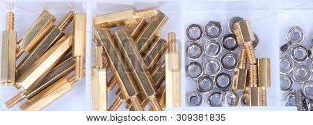 Brass Standoff Spacer Male And Female Set In Plastic Container