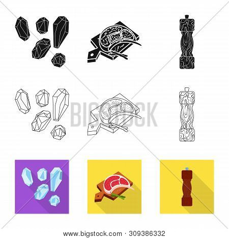 Vector Illustration Of Cooking And Sea Icon. Set Of Cooking And Baking Vector Icon For Stock.