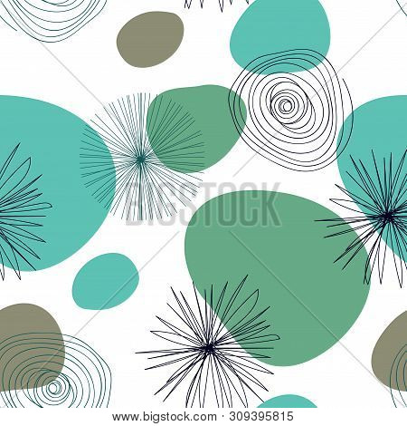 Abstract Seamless Pattern With Graphyc Elements -  Modern Abstract Shapes: Lines; Spiral; Circles. G