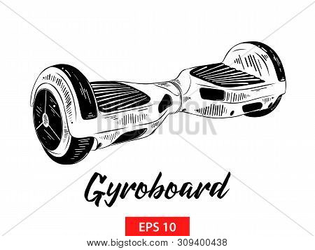 Vector Engraved Style Illustration For Posters, Decoration And Print. Hand Drawn Sketch Of Gyroboard