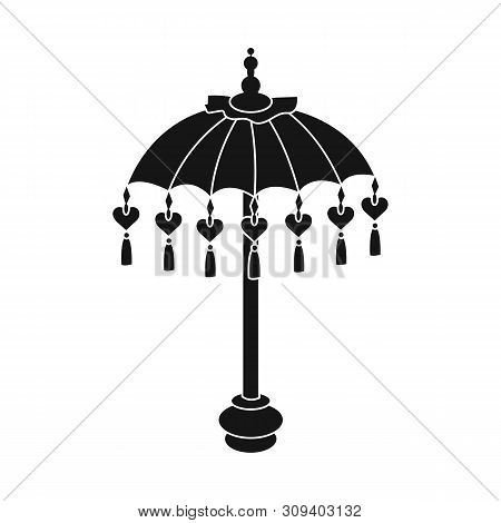 Isolated Object Of Beach And Umbrella Logo. Set Of Beach And Water Vector Icon For Stock.