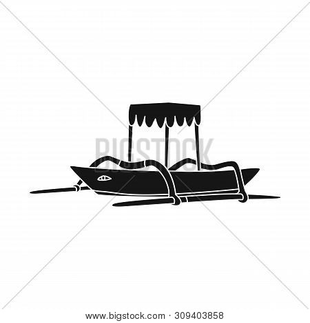 Vector Illustration Of Boat And Sail Sign. Set Of Boat And Ocean Stock Symbol For Web.