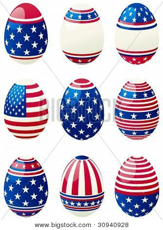 Påskeæg med amerikanske flag