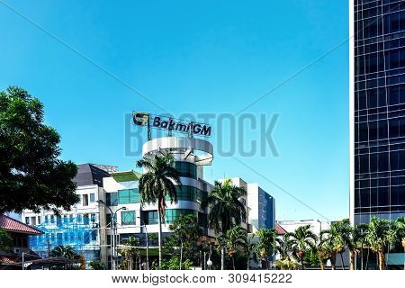 Jakarta, 1 July 2019 : One Of The Oldest Noodle Restaurant Bakmi Gm Sign On The Top Of Building In S