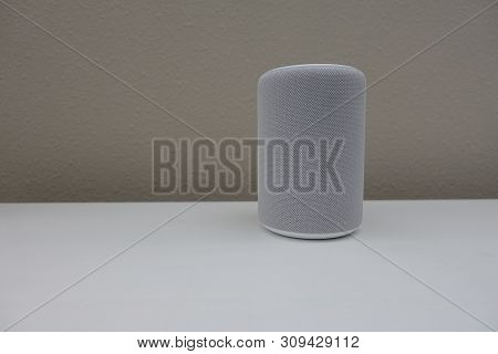 Orlando, FL/USA-5/17/19: Amazon Alexa, known as Alexa, is a virtual assistant developed by Amazon, f