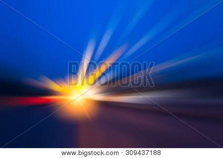 Blur Future Concept Zoom Fast Speed Highway Road Moving Abstract For Background