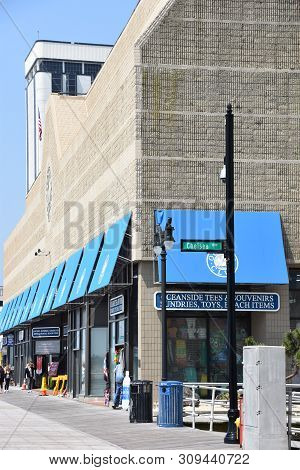 Atlantic City, Nj - May 19: Atlantic City Boardwalk In New Jersey, As Seen On May 19, 2019. Atlantic