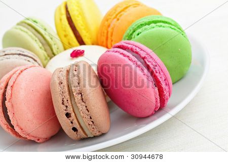 colorful french macarons