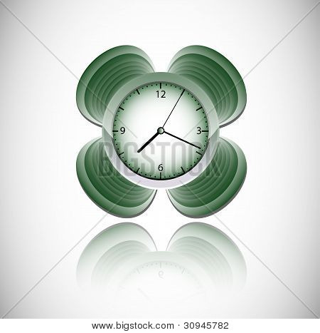 orologio verde vettoriale