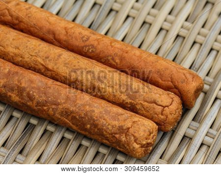 Frikandel, A Traditional Dutch Snack, A Sort Of Minced Meat Hot Dog