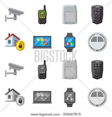 Vector Design Of Office And House Symbol. Set Of Office And System Stock Symbol For Web.