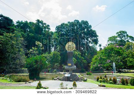 Bogor, Indonesia - September 6, 2018: View Of The Garden At Bogor Botanical Gardens, It Located In B