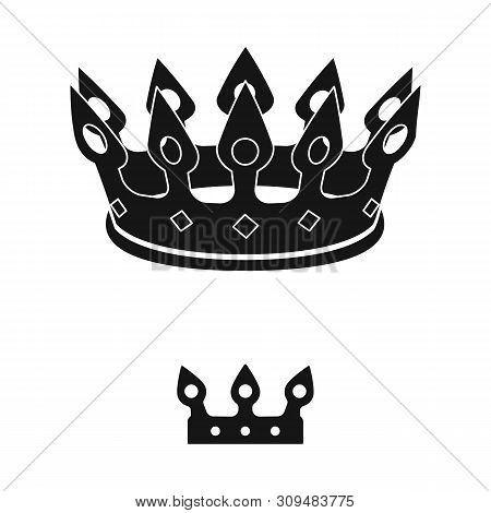 Vector Illustration Of King And Majestic Logo. Set Of King And Gold Vector Icon For Stock.
