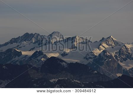 Gauli Glacier And Mountain Range In The Bernese Highlands.