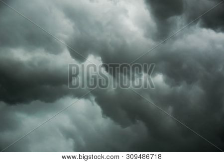 Gathering Dramatic Storm Clouds During Summer, Conceptual Image Of Extreme Weather Changing .