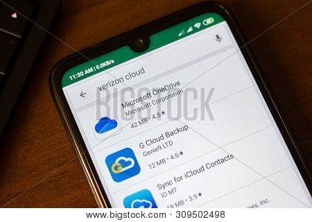 Ivanovsk, Russia - June 26, 2019: Microsoft Onedrive App On The Display Of Smartphone Or Tablet.