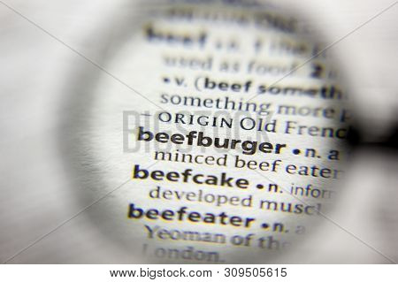 The Word Or Phrase Beefburger In A Dictionary