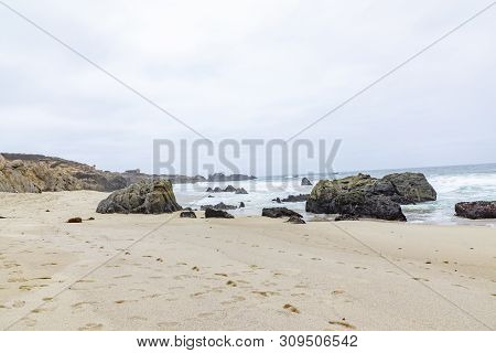 Beach Garrapata At Highway No 1 In Carmel, California, Usa