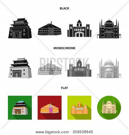 Vector Design Of Town And Chinatown Symbol. Collection Of Town And Asian Vector Icon For Stock.