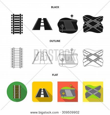 Vector Design Of Road And Street Icon. Collection Of Road And Highway Vector Icon For Stock.