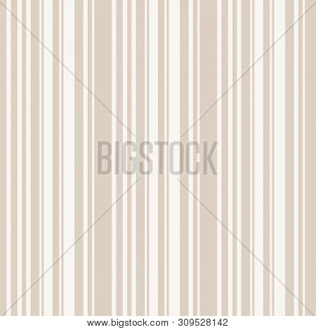 Vertical Stripes Seamless Pattern. Subtle Vector Lines Texture. Beige Colored Abstract Geometric Str
